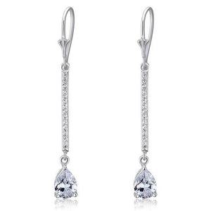 1 Carat Pear Cut Simulated Diamond 925 Sterling Silver Dangle Earrings-Bijoux Pour Elle