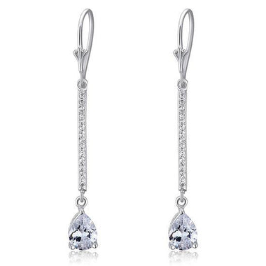 1 Carat Pear Cut Simulated Diamond 925 Sterling Silver Dangle Earrings-Bijoux Pour Elle