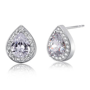1 Carat Pear Cut Simulated Diamond 925 Sterling Silver Stud Earrings-Bijoux Pour Elle