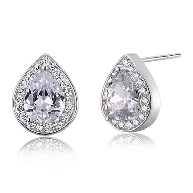 1 Carat Pear Cut Simulated Diamond 925 Sterling Silver Stud Earrings-Bijoux Pour Elle
