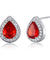 1 Carat Pear Cut Simulated Diamond Red 925 Sterling Silver Stud Earrings-Bijoux Pour Elle