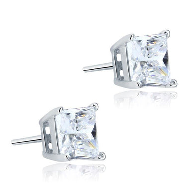 1 Carat Princess Cut Simulated Diamond 925 Sterling Silver Stud Earrings Jewelry-Bijoux Pour Elle