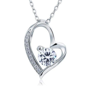 1 Carat Simulated Diamond Heart 925 Sterling Silver Pendant Necklace-Bijoux Pour Elle