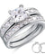 1 Ct Simulated Diamond 925 Sterling Silver Wedding Engagement Ring Set-Bijoux Pour Elle