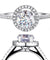 1.25 Carat Round Simulated Diamond 925 Sterling Silver Wedding Engagement Ring Halo-Bijoux Pour Elle