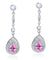 1.5 Carat Pear Cut Pink Simulated Diamond 925 Sterling Silver Dangle Earrings-Bijoux Pour Elle