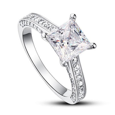 1.5 Carat Princess Cut Simulated Diamond 925 Sterling Silver Wedding Engagement Ring-Bijoux Pour Elle