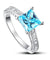 1.5 Carat Princess Fancy Blue Simulated Diamond 925 Sterling Silver Wedding Engagement Ring-Bijoux Pour Elle