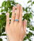 1.5 Carat Princess Fancy Blue Simulated Diamond 925 Sterling Silver Wedding Engagement Ring-Bijoux Pour Elle