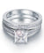 1.5 Carat Princess Simulated Diamond 925 Sterling Silver 2-Pcs Wedding Engagement Ring Set-Bijoux Pour Elle
