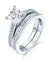 1.5 Carat Princess Simulated Diamond 925 Sterling Silver 2-Pcs Wedding Engagement Ring Set-Bijoux Pour Elle