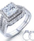 1.5 Carat Princess Simulated Diamond 925 Sterling Silver Wedding Promise Engagement Ring Set-Bijoux Pour Elle