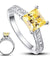1.5 Carat Princess Yellow Canary Simulated Diamond 925 Sterling Silver Wedding Engagement Ring-Bijoux Pour Elle