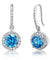 1.5 Carat Round Cut Blue Simulated Diamond 925 Sterling Silver Dangle Earrings-Bijoux Pour Elle