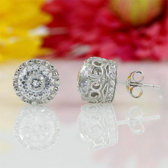 1.5 Carat Vintage Style Stud 925 Sterling Silver Earrings Jewelry-Bijoux Pour Elle