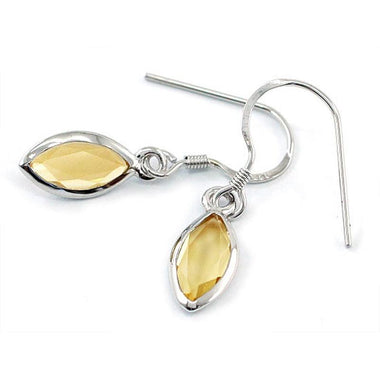 2 Carat Genuine Yellow Citrine 925 Sterling Silver Dangle Fine Earrings-Bijoux Pour Elle
