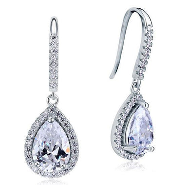 2 Carat Simulated Diamond Pear Cut Dangle Drop Sterling 925 Silver Earrings-Bijoux Pour Elle