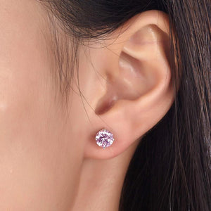 2 Carat Simulated Diamond Pink Sapphire 925 Sterling Silver Stud Earrings-Bijoux Pour Elle