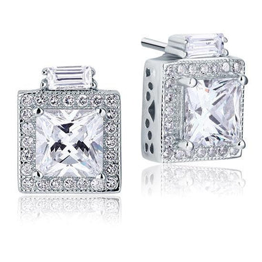 2 Carat Simulated Diamond Vintage Style Stud 925 Sterling Silver Earrings-Bijoux Pour Elle
