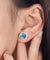2.5 Carat Round Aqua Blue Halo (Removable) Stud Solid 925 Sterling Silver Earrings Jewelry-Bijoux Pour Elle