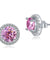 2.5 Carat Round Pink Halo (Removable) Stud 925 Sterling Silver Earrings Jewelry-Bijoux Pour Elle