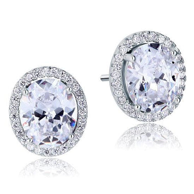 3 Carat Oval Cut Simulated Diamond Stud 925 Sterling Silver Earrings-Bijoux Pour Elle