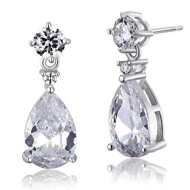 3 Carat Pear Cut Simulated Diamond 925 Sterling Silver Dangle Earrings-Bijoux Pour Elle