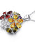3.5 Carat Multi-Color Simulated Topaz Flower 925 Sterling Silver Pendant Necklace-Bijoux Pour Elle