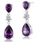 3.5 Carat Purple Sapphire Pear Cut Simulated Diamond 925 Sterling Silver Dangle Earrings-Bijoux Pour Elle