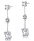 4 Carat Emerald Cut Simulated Diamond 925 Sterling Silver Dangle Earrings-Bijoux Pour Elle