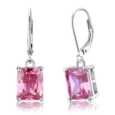 4 Carat Pink Simulated Sapphire 925 Sterling Silver Dangle Earrings-Bijoux Pour Elle
