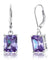 4 Carat Purple Simulated Sapphire 925 Sterling Silver Dangle Earrings-Bijoux Pour Elle