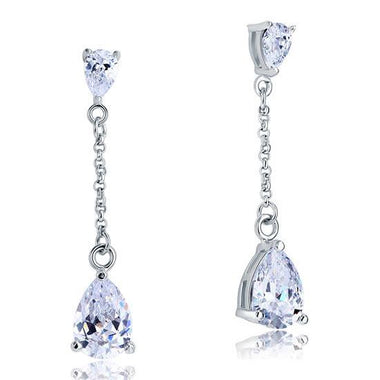 4 Carat Simulated Diamond Pear Cut Dangle Drop Sterling 925 Silver Earrings-Bijoux Pour Elle