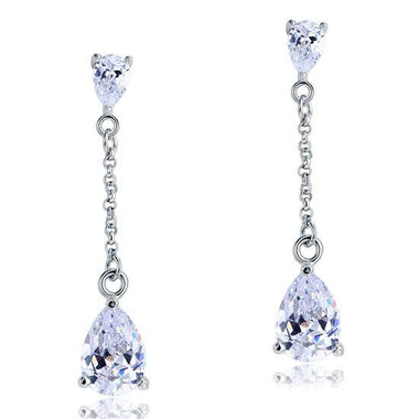 4 Carat Simulated Diamond Pear Cut Dangle Drop Sterling 925 Silver Earrings-Bijoux Pour Elle