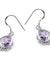 5 Carat Genuine Purple Oval Cut Amethyst 925 Sterling Silver Dangle Fine Earrings-Bijoux Pour Elle