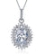 6 Carat Oval Cut Simulated Diamond Sterling 925 Silver Flower Pendant Necklace-Bijoux Pour Elle