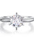 6 Claws Simulated Diamond Engagement Ring 925 Sterling Silver Classic-Bijoux Pour Elle