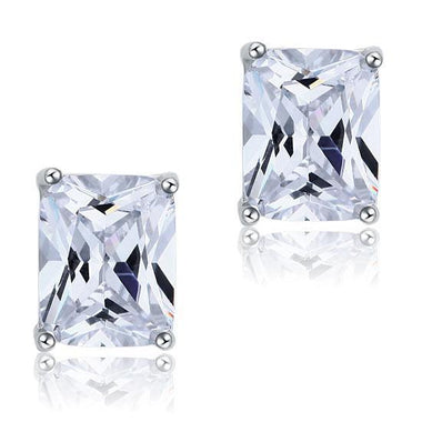 8 Carat Emerald Cut Simulated Diamond Stud 925 Sterling Silver Earrings-Bijoux Pour Elle