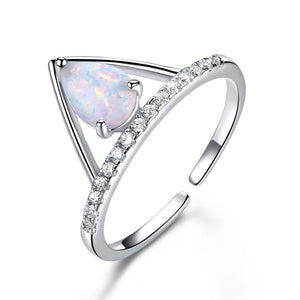 925 Sterling Silver 0.6ct Drop Opal Ring-Bijoux Pour Elle