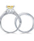 925 Sterling Silver 2-Pcs Wedding Ring Set 1.5 Ct Princess Cut Yellow Canary Simulated Diamond-Bijoux Pour Elle