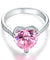 925 Sterling Silver Bridal Engagement Ring 3.5 Carat Heart Pink Simulated Diamond Jewelry-Bijoux Pour Elle