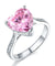 925 Sterling Silver Bridal Engagement Ring 3.5 Carat Heart Pink Simulated Diamond Jewelry-Bijoux Pour Elle