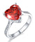 925 Sterling Silver Bridal Ring 3.5 Carat Heart Ruby Red Simulated Diamond Jewelry-Bijoux Pour Elle