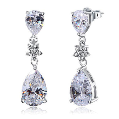 925 Sterling Silver Dangle Bridal Wedding Bridesmaid Earrings Jewelry Drop 3.5 Carat-Bijoux Pour Elle