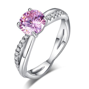 925 Sterling Silver Wedding Promise Anniversary Ring 1.25 Ct Fancy Pink Simulated Diamond-Bijoux Pour Elle