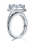 925 Sterling Silver 2 Pcs Wedding Engagement Ring Set 5 Ct Cushion Cut Simulated Diamond-Bijoux Pour Elle