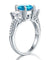 925 Sterling Silver 3-Stone Bridal Ring 2 Carat Blue Simulated Diamond Vintage Style Jewelry-Bijoux Pour Elle