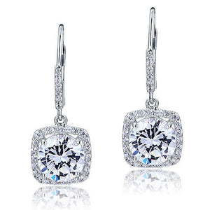 925 Sterling Silver Bridal Wedding Earrings Brilliant Simulated Diamond-Bijoux Pour Elle