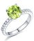 925 Sterling Silver Bridal Wedding Promise Ring 2 Carat Simulated Green Peridot-Bijoux Pour Elle