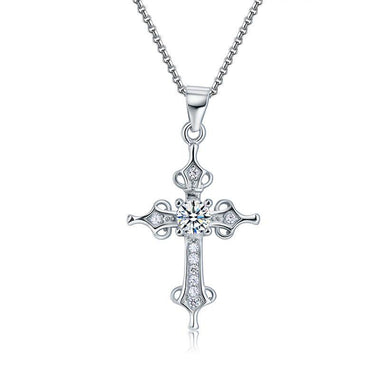 925 Sterling Silver Gothic Cross Pendant Necklace-Bijoux Pour Elle